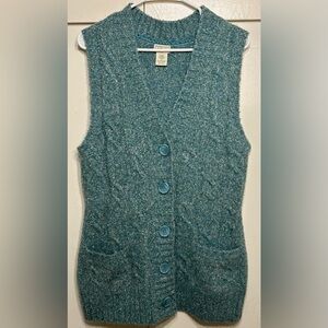 L.L. BEAN Women's Teal Sweater Vest- SIZE MEDIUM